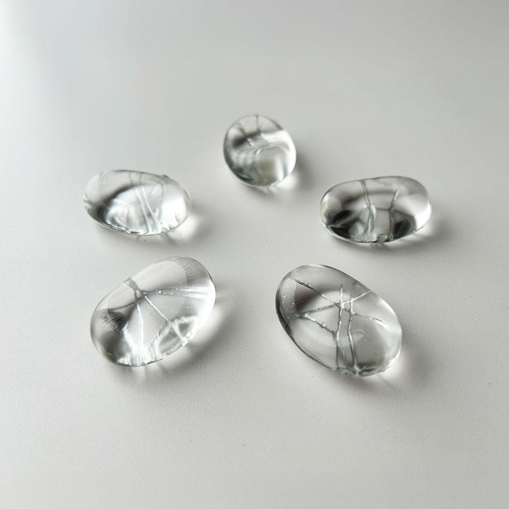 【工場直送わけあり品50%OFF】金の箸置き銀の箸置き豆ガラス銀糸5個【区分D　251218-25】