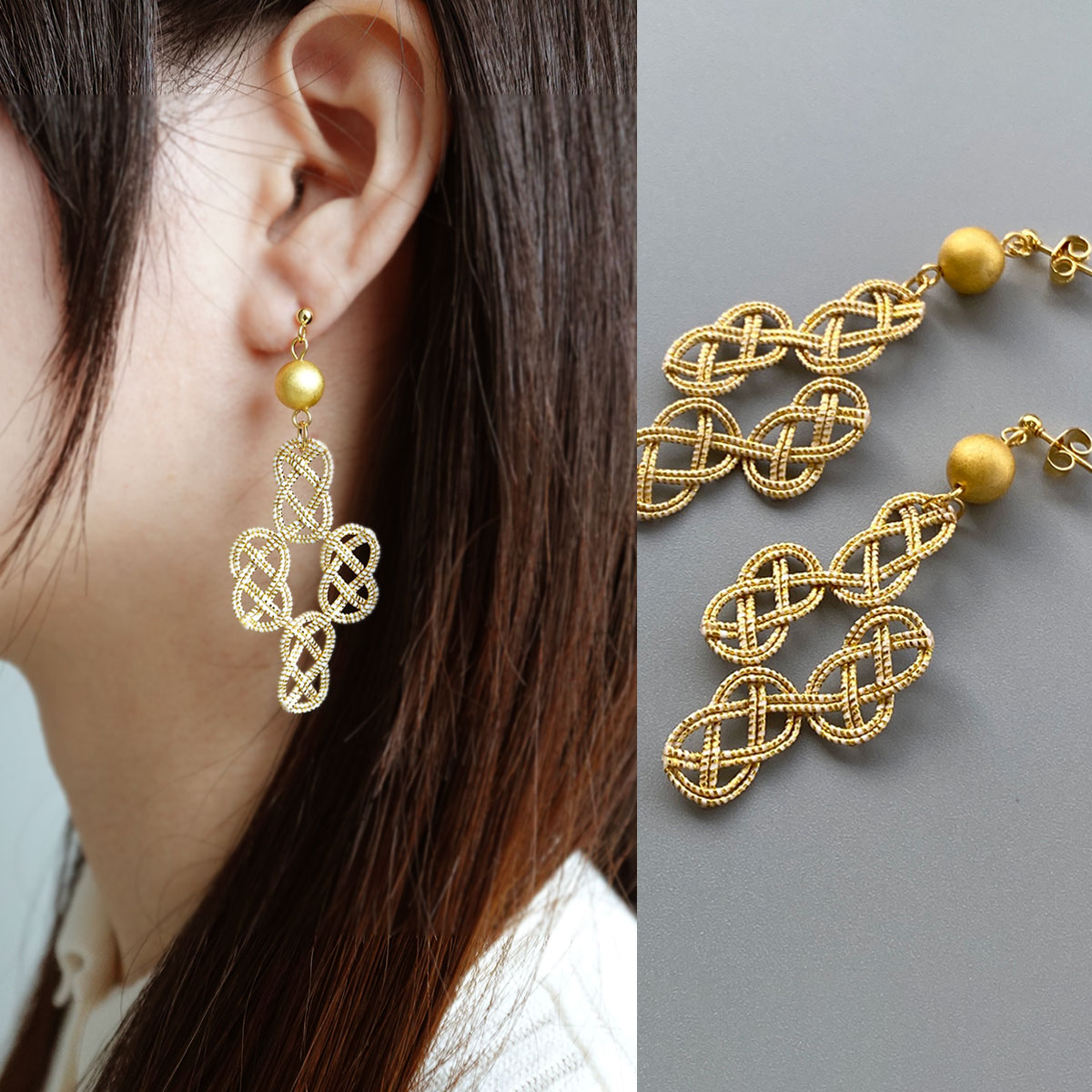 箔水引　はち(金)　イヤリング/ピアス | プレゼント