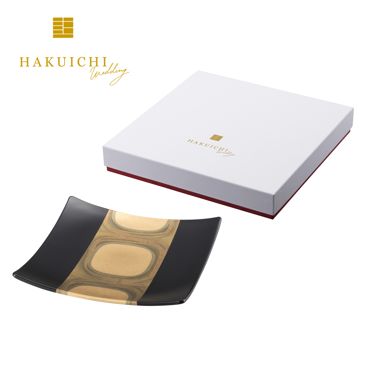 《HAKUICHI Wedding》古代箔　スクエアプレート(黒L)HW