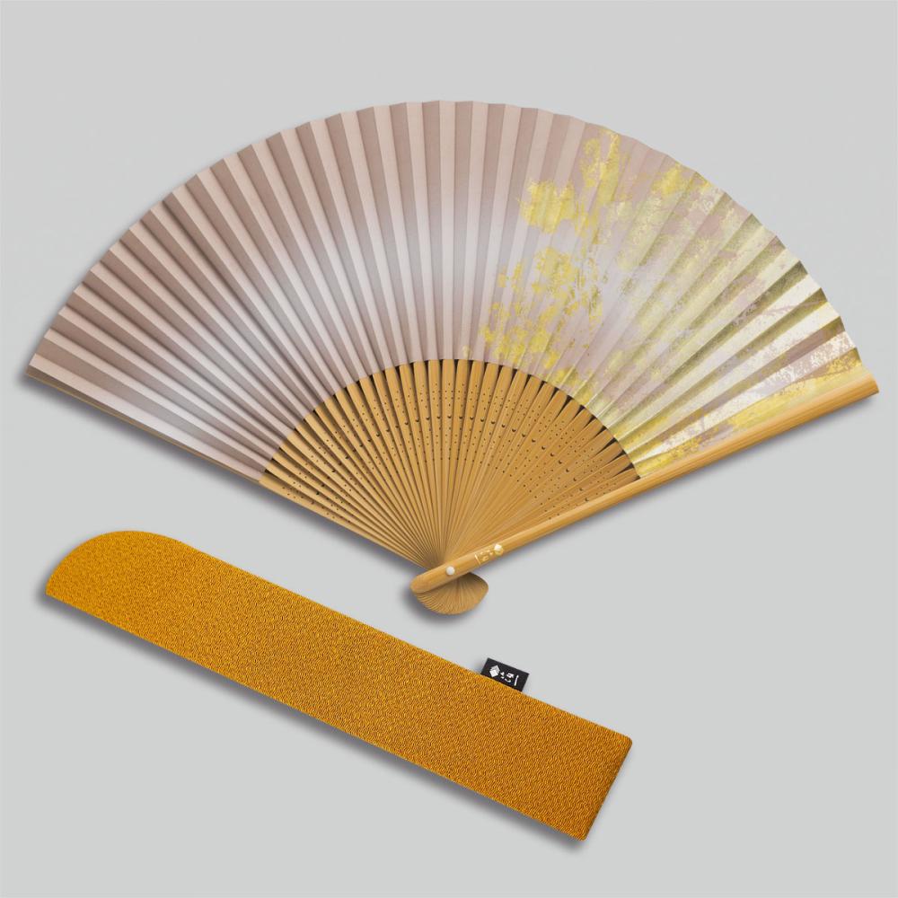金沢箔扇子 袋セット 彩美 灰桜 haizakura | プレゼント 長寿祝 ギフト