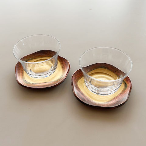 【工場直送わけあり品】古代箔　梅型冷茶セット<2組>【区分D　260406-17】