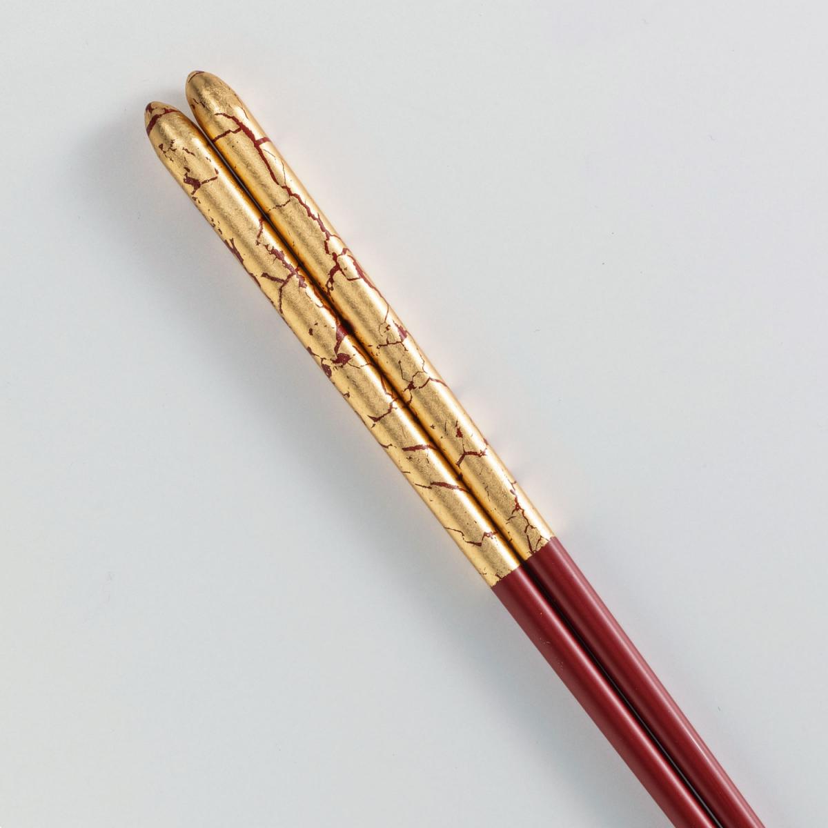 金の箸　銀の箸　貫入(赤)