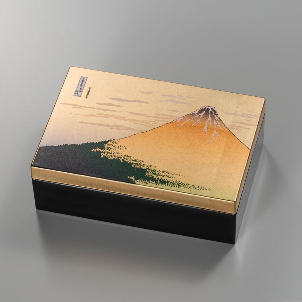 箔名画　アクセサリーボックス　赤富士 |プレゼント ギフト