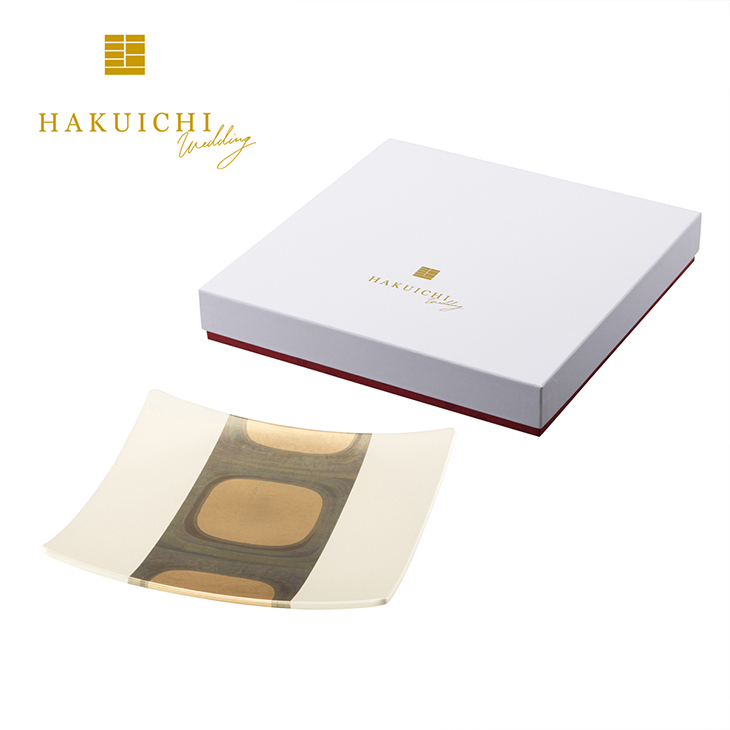 《HAKUICHI Wedding》古代箔　スクエアプレート(白L)HW