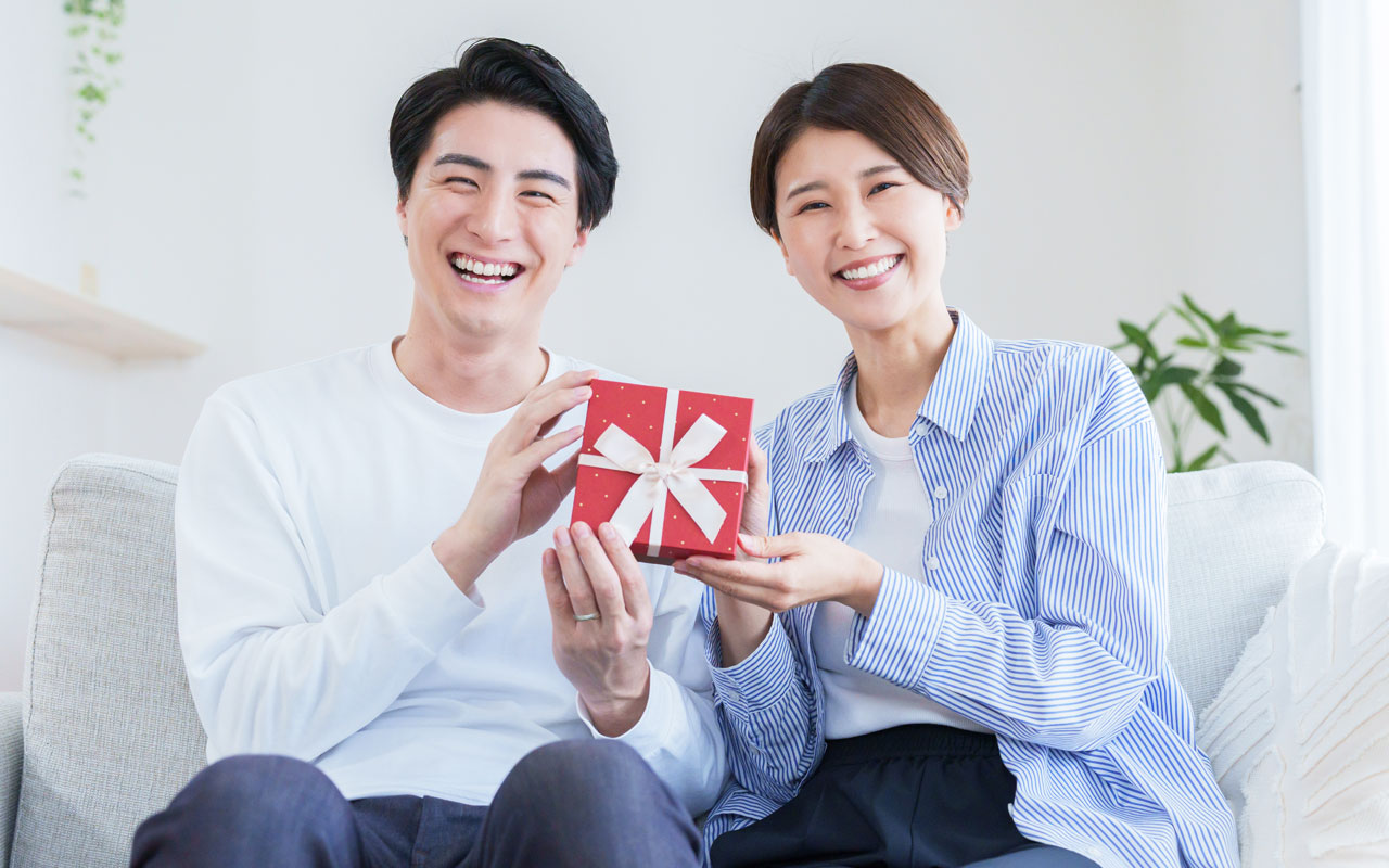 ギフトをもらった人の笑顔