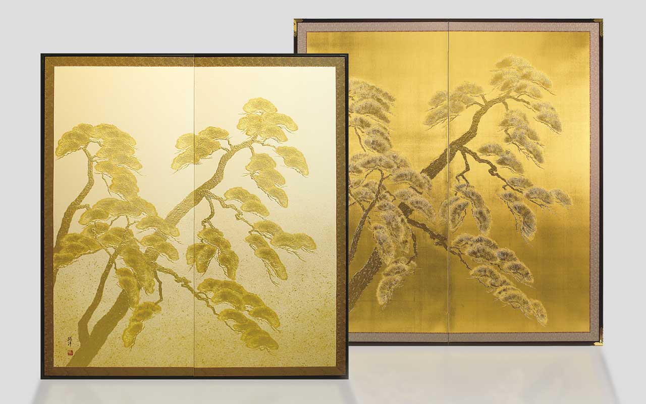 利休屏風　寿松